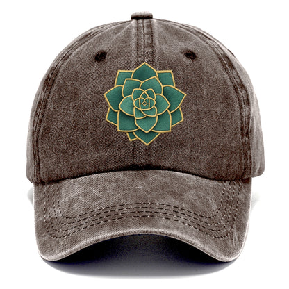 geometric flower embroidery Hat