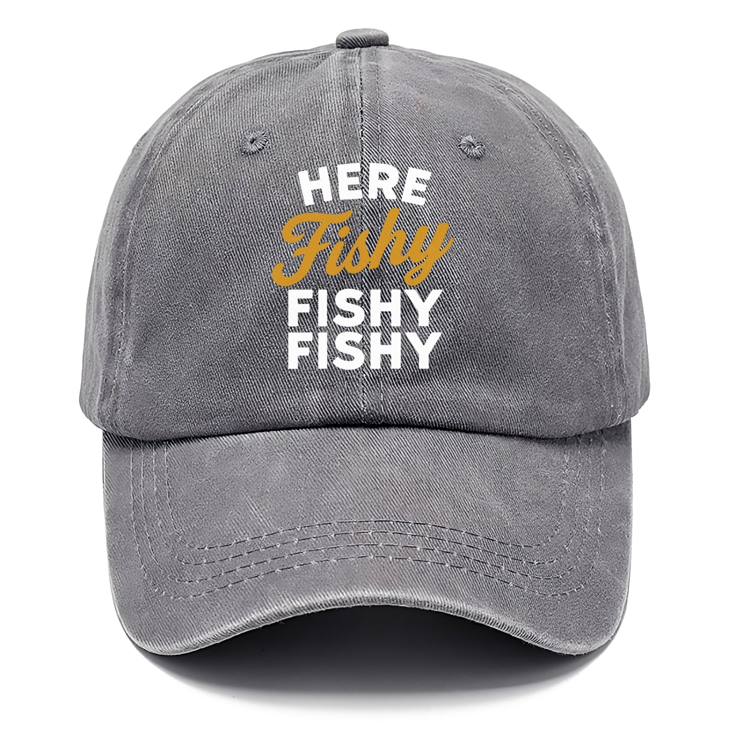 here fishy catch fish embroidery Hat