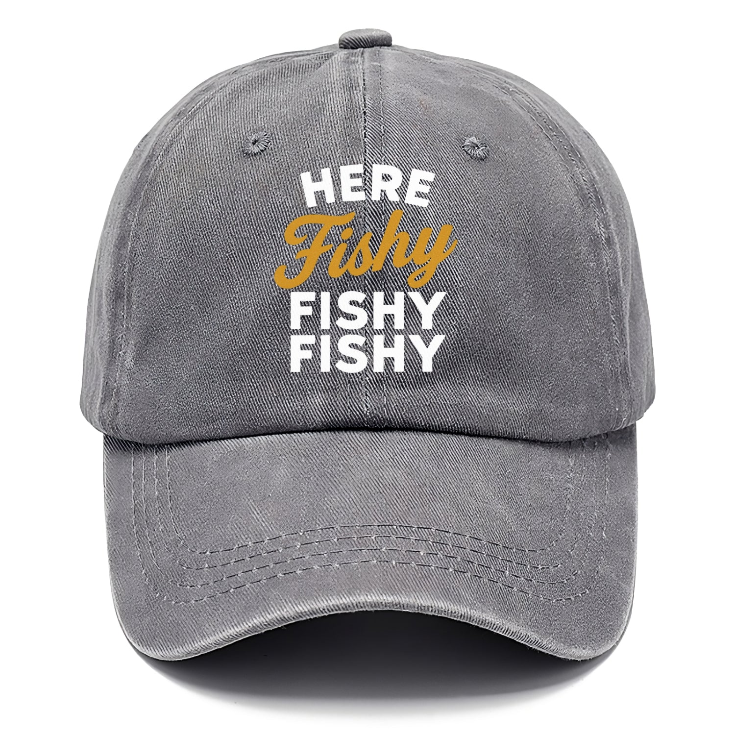 here fishy catch fish embroidery Hat