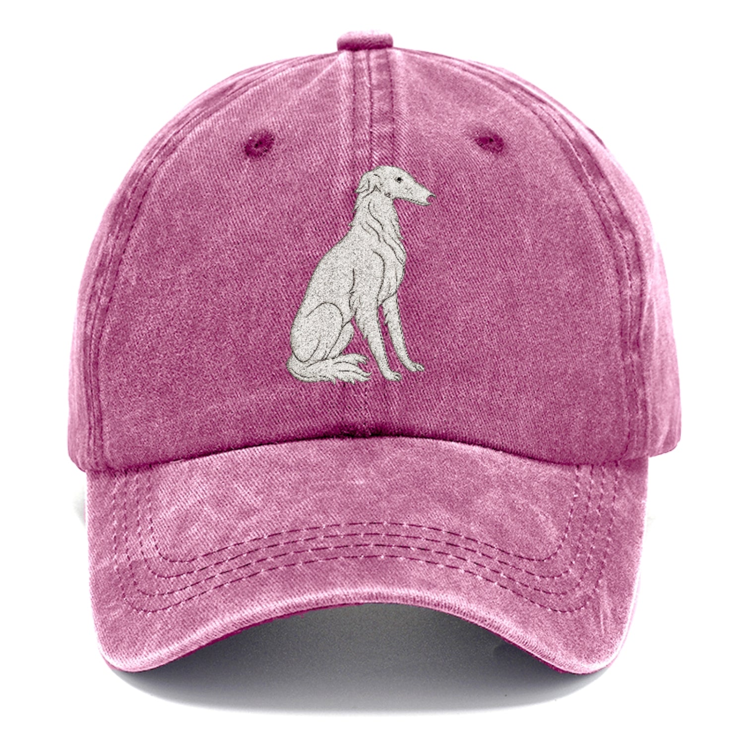 Borzoi White Sitting Pose Hat
