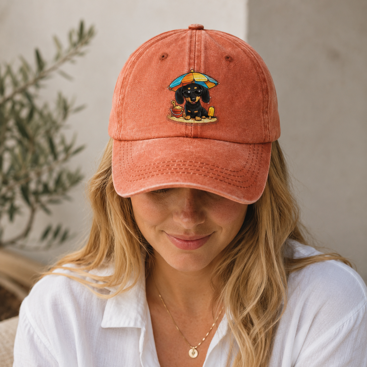 Dachshund Beach Classic Cap – editorial product image