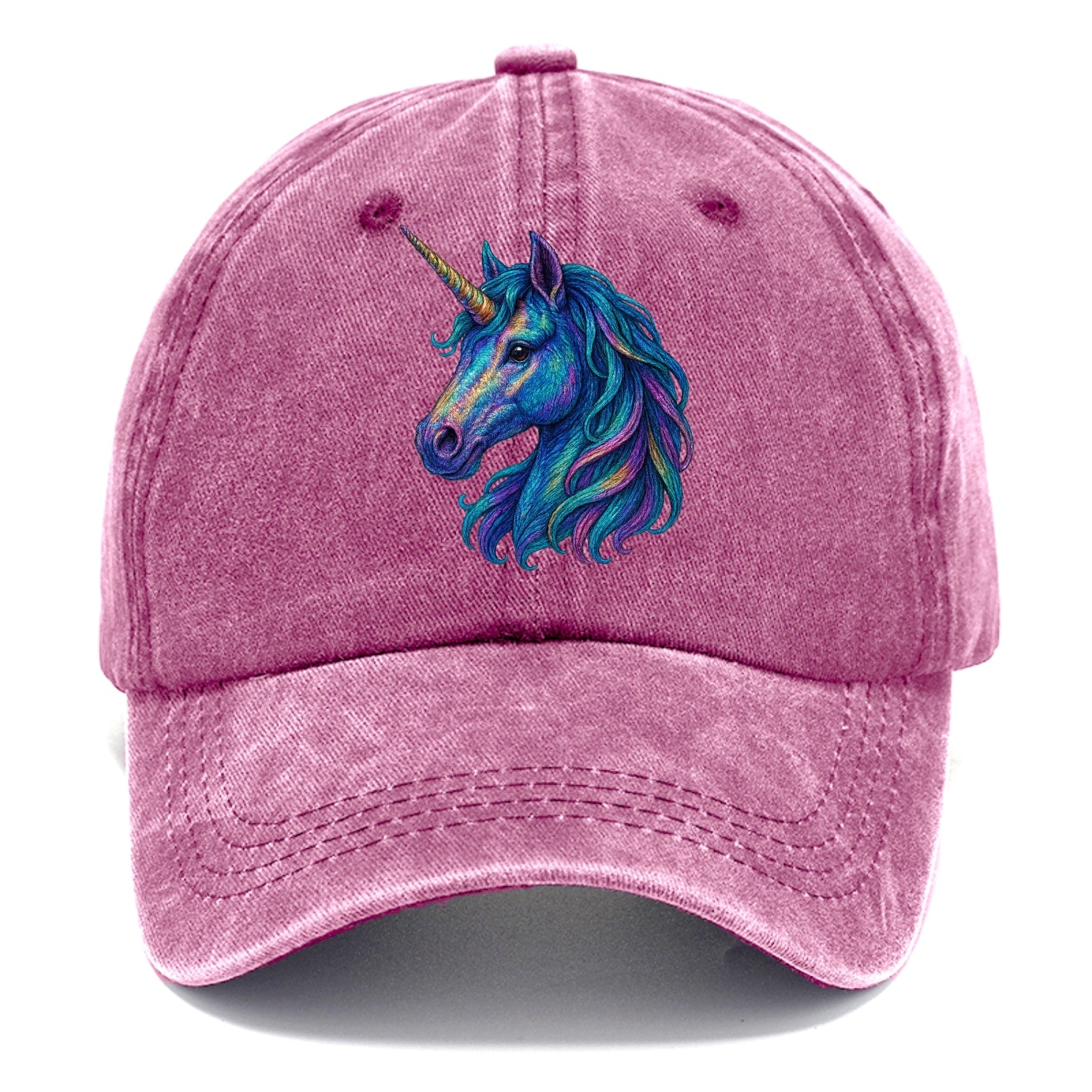 rainbow unicorn head artistic illustration Hat