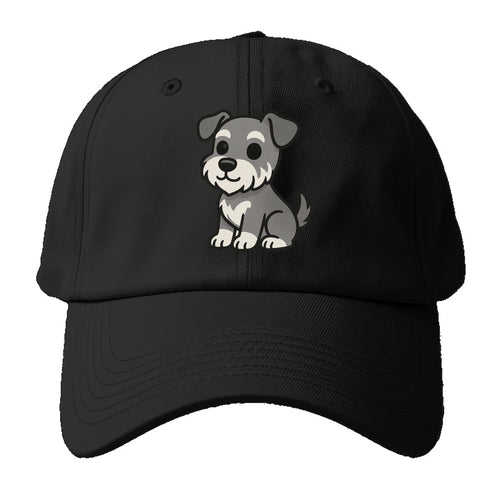 Schnoodle Gray And White Sitting Pose Portrait Design Baseball Cap For Big Heads