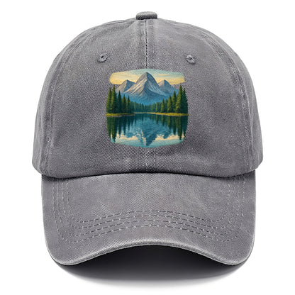 mountain lake reflections Hat