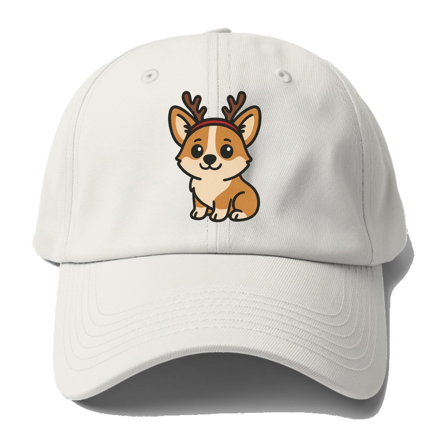corgi wearing reindeer antlers christmas theme portrait design Hat