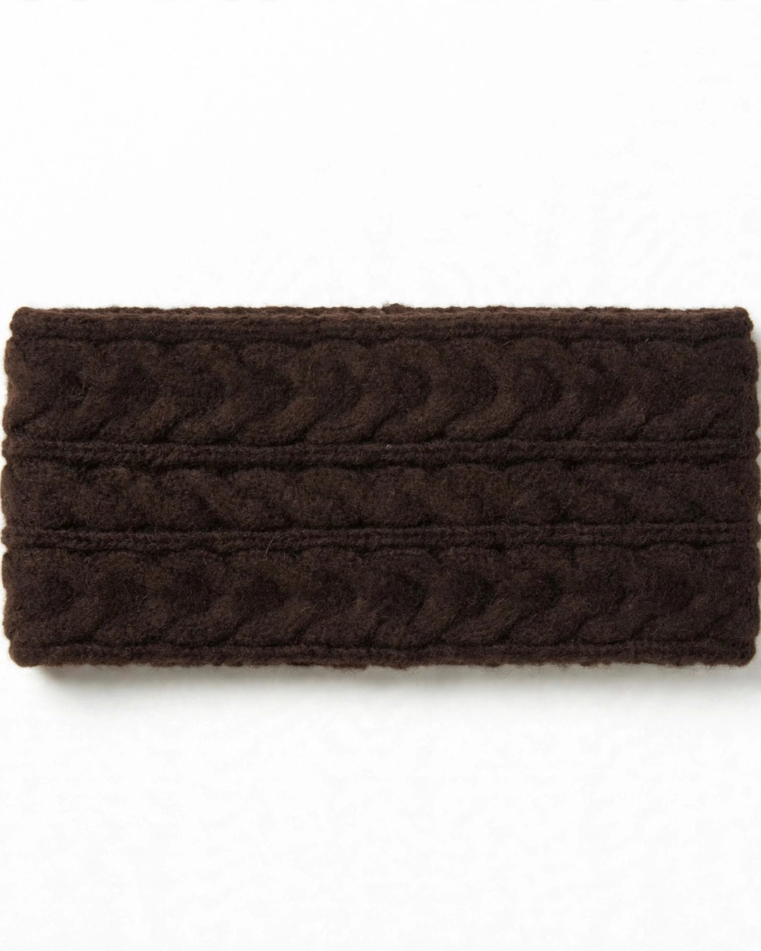 Merino Wool Knit Headband - Wide Braided Ear Warmer