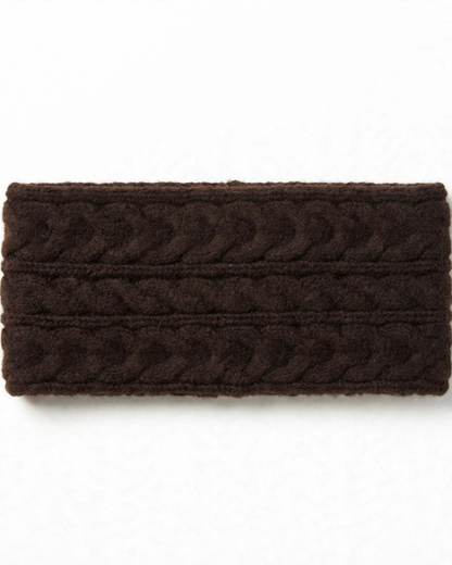 Merino Wool Knit Headband - Wide Braided Ear Warmer
