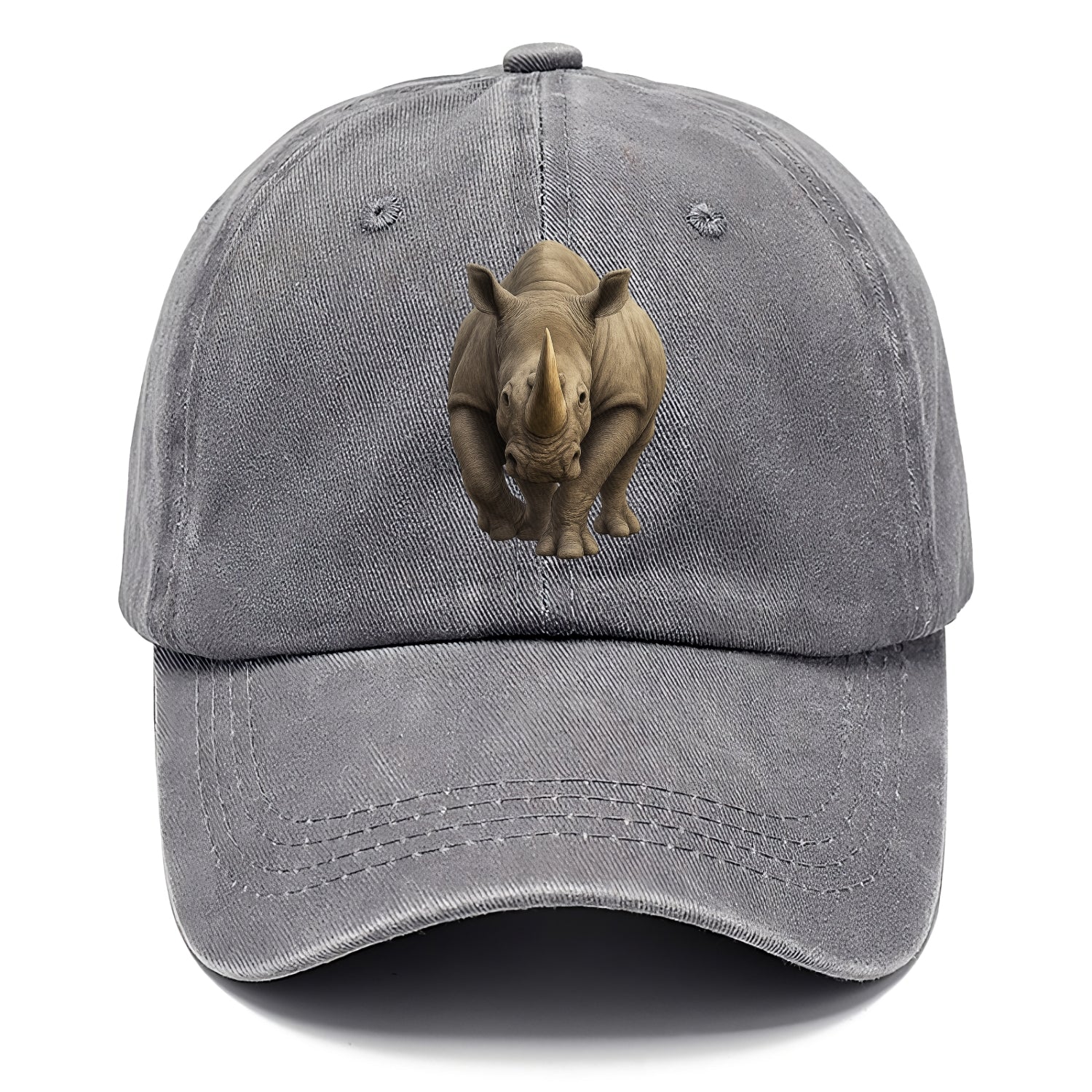 majestic rhino frontal portrait Hat