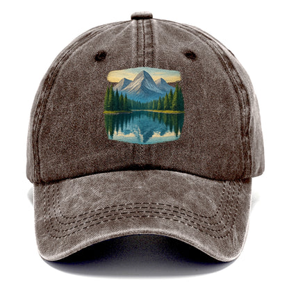 mountain lake reflections Hat