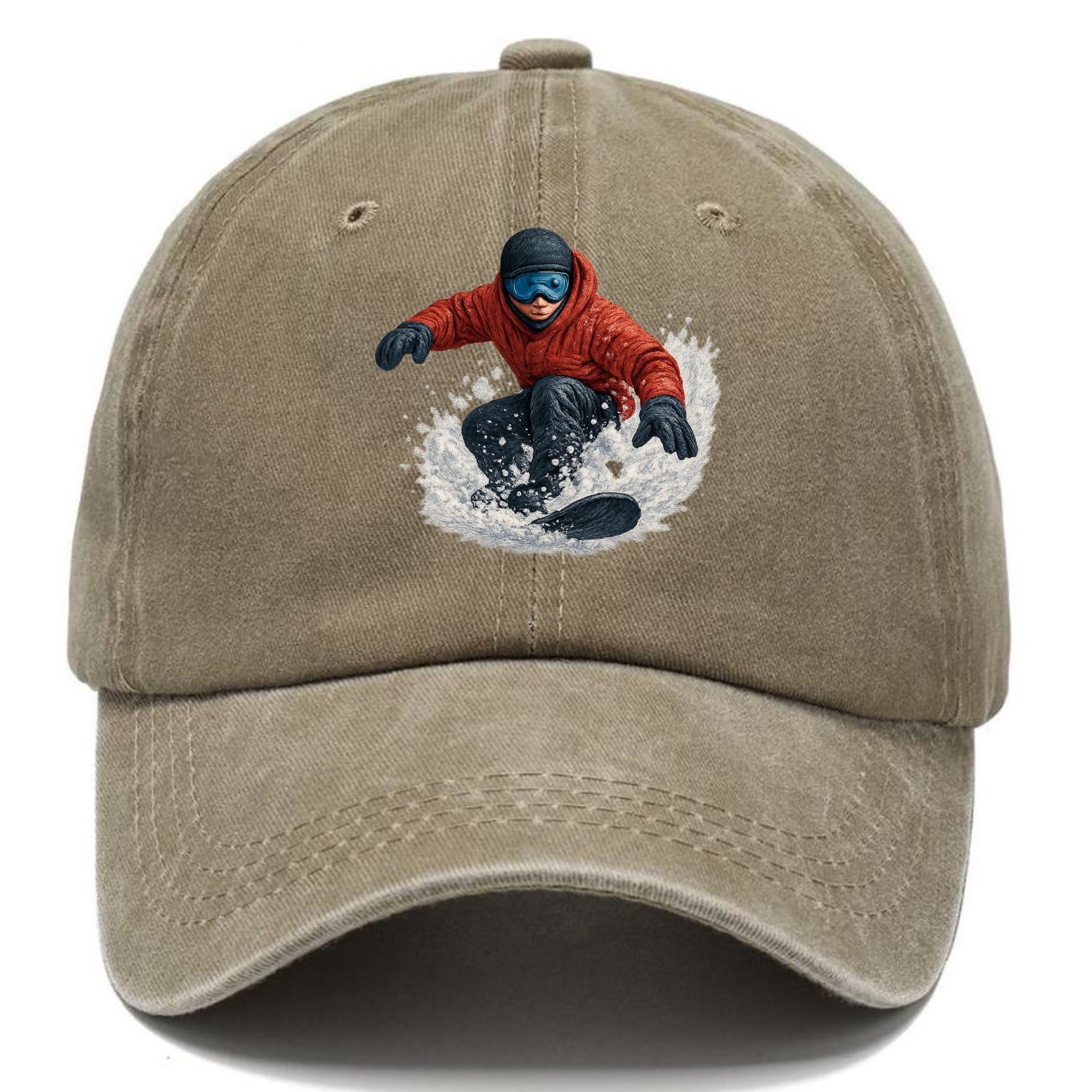 snowboarder carving through fresh powder Hat