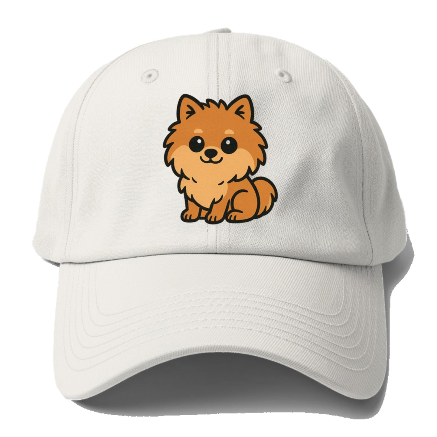 pomeranian orange fluffy sitting pose portrait design Hat