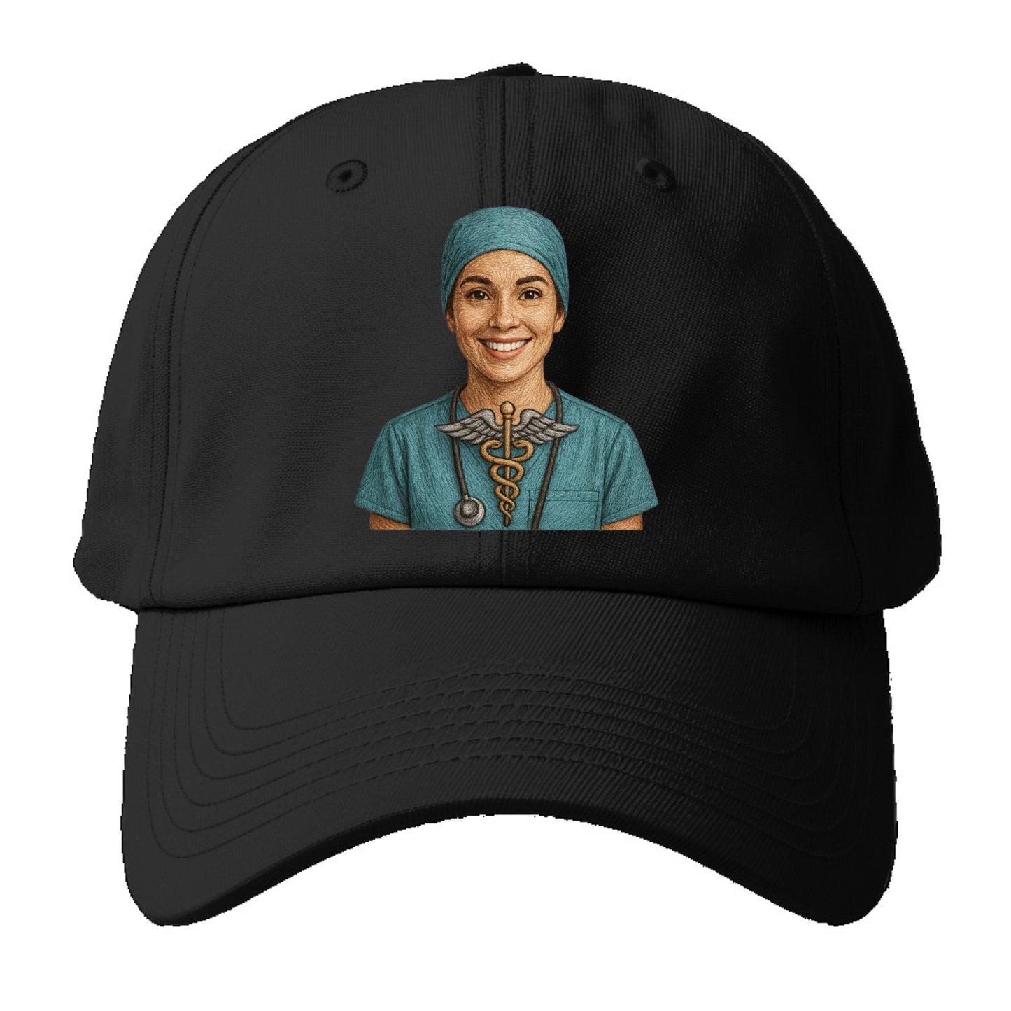 smiling doctor with caduceus art Hat