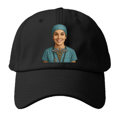 smiling doctor with caduceus art Hat
