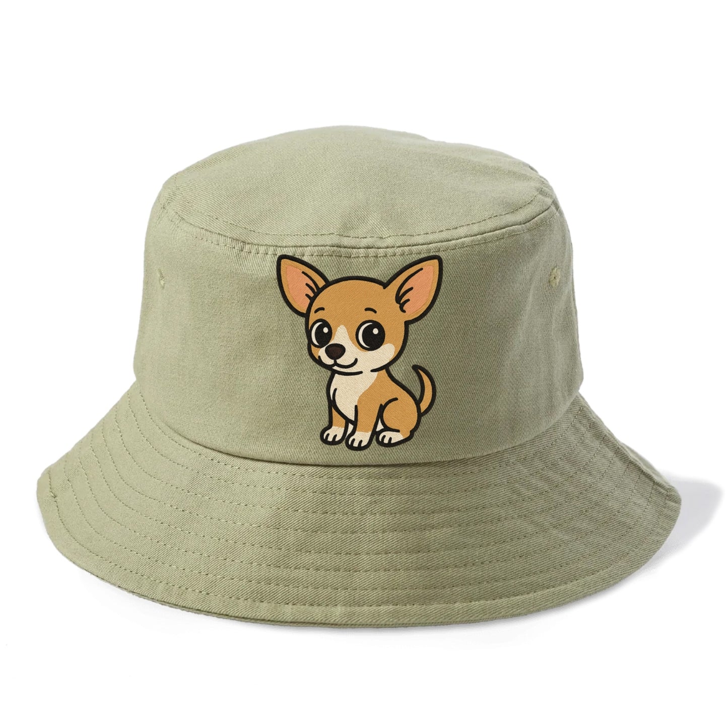 chihuahua tan and white sitting pose portrait design Hat