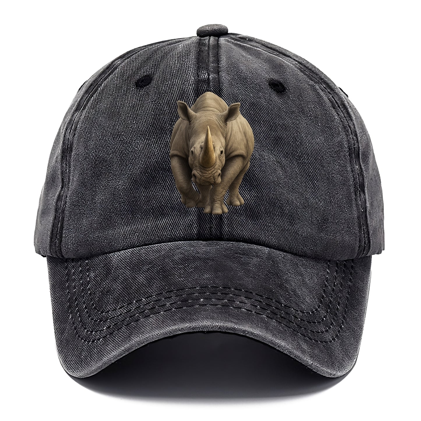 majestic rhino frontal portrait Hat