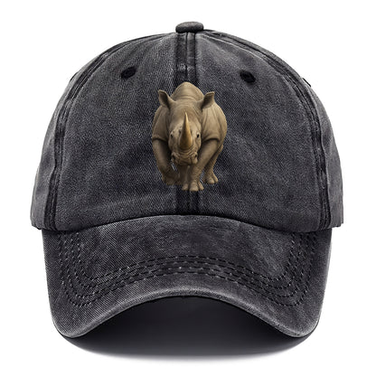 majestic rhino frontal portrait Hat