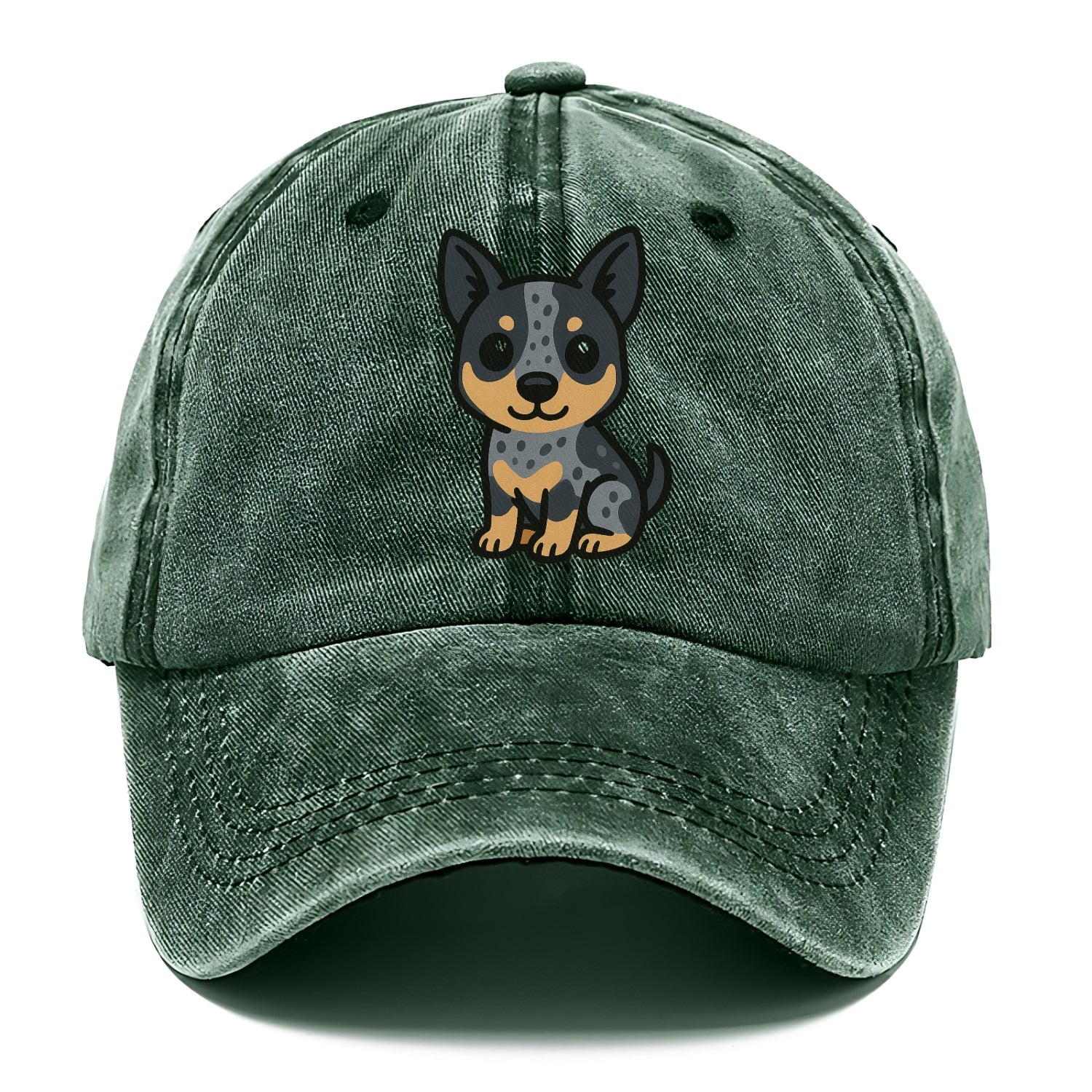 australian cattle dog blue heeler sitting pose portrait design Hat