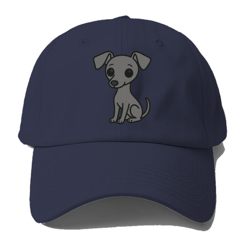 Italian Greyhound Gray Sitting Pose With Thin Build Portrait Design Baseball Cap