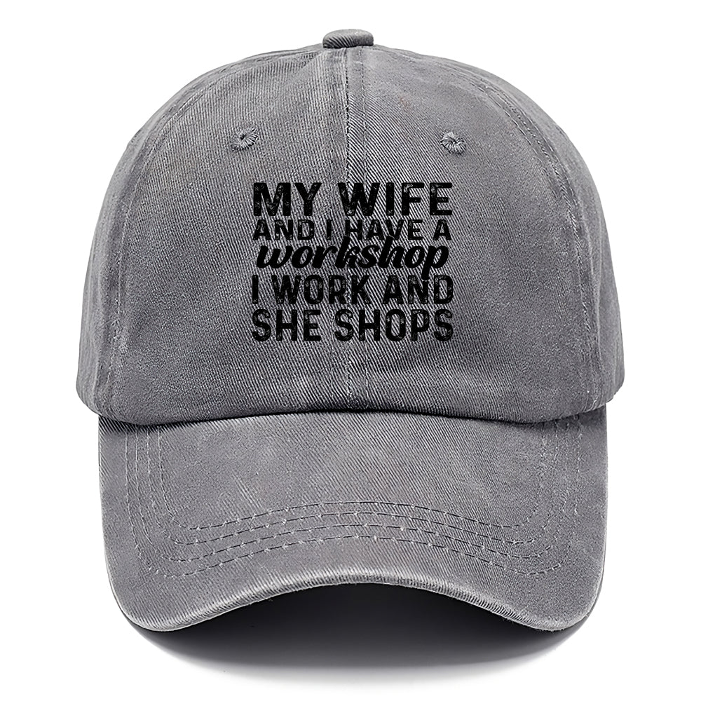 I Work She Shops Classic Cap