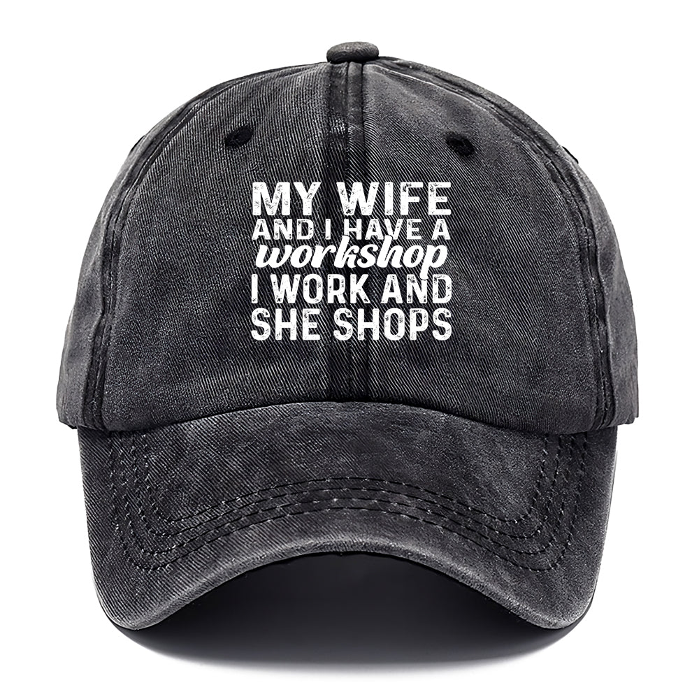 I Work She Shops Classic Cap