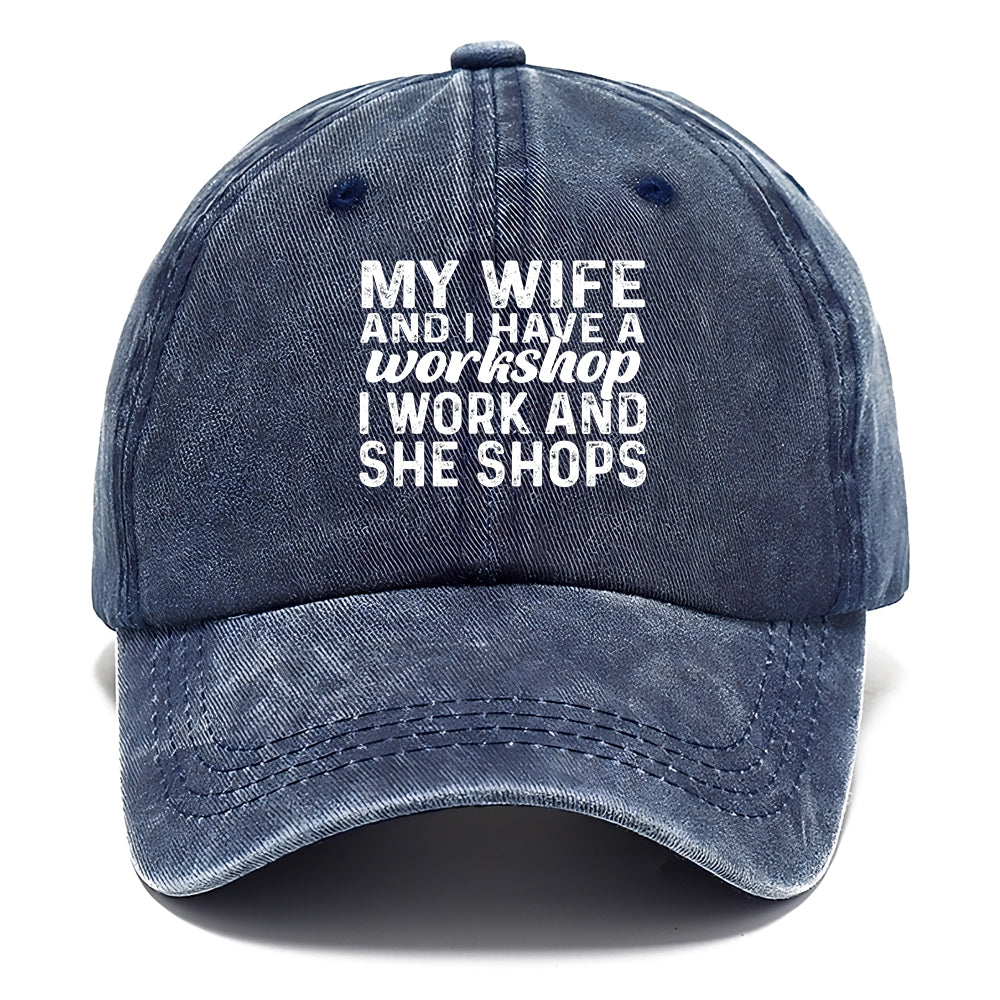 I Work She Shops Classic Cap