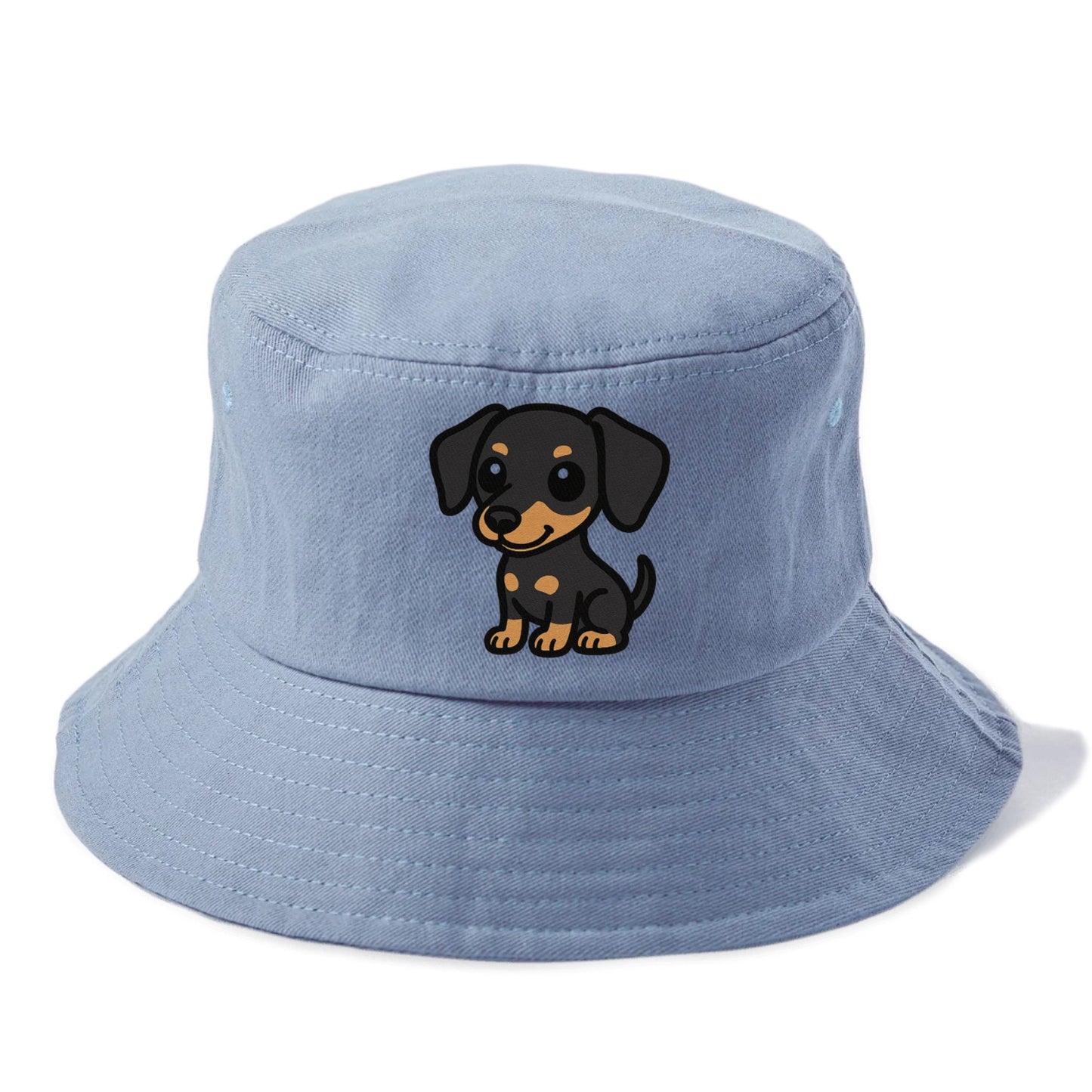 miniature pinscher black and tan sitting pose portrait design Hat