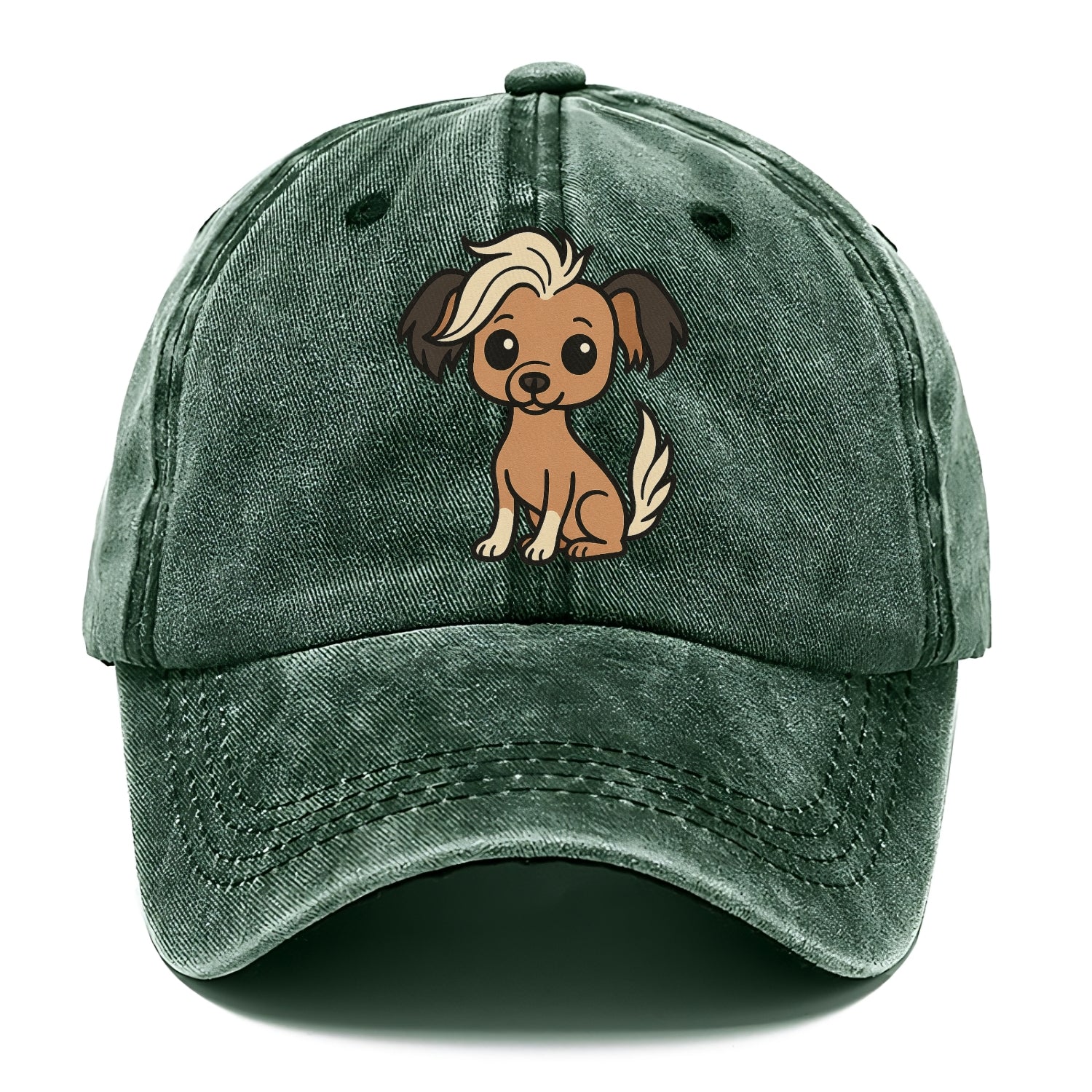 chinese crested hairless with hair tuft sitting pose portrait design Hat