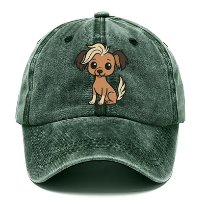 chinese crested hairless with hair tuft sitting pose portrait design Hat