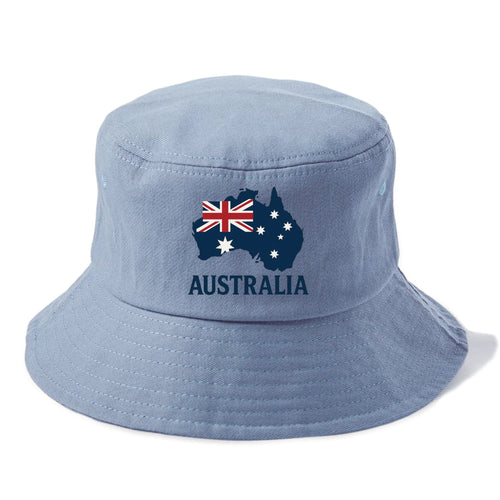 Australian Flag And Map Bucket Hat