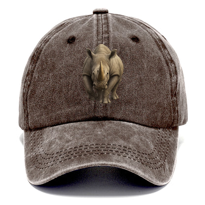 rhino portrait intense gaze illustration Hat