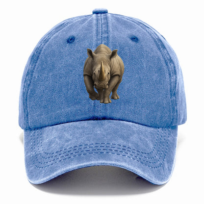 majestic rhino frontal portrait Hat