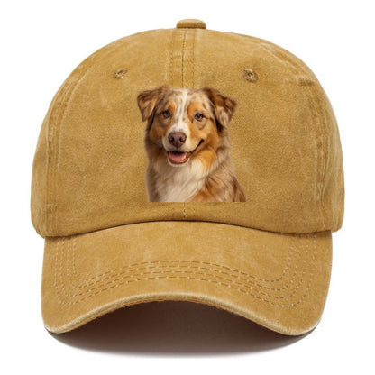 red merle australian shepherd portrait design Hat