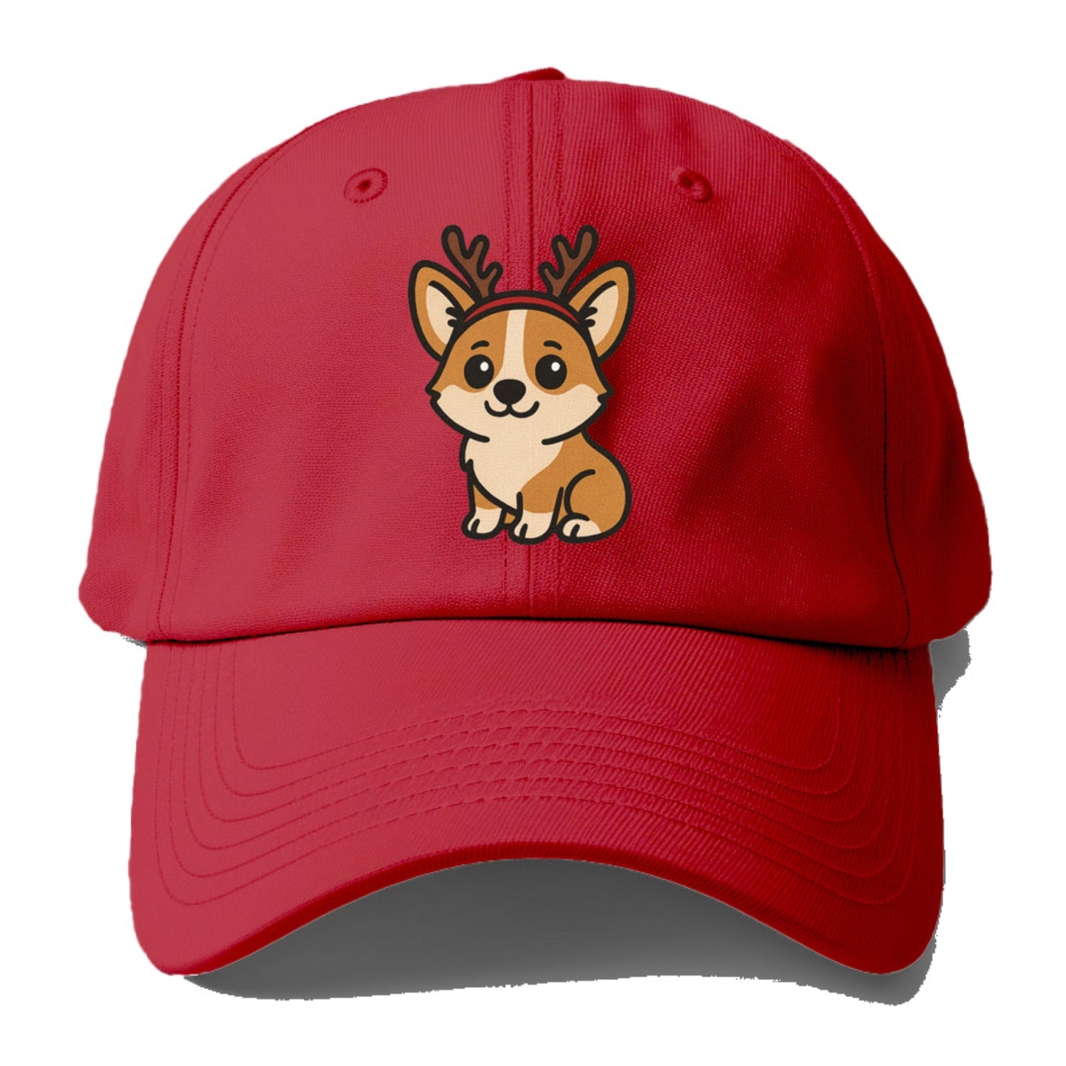 corgi wearing reindeer antlers christmas theme portrait design Hat