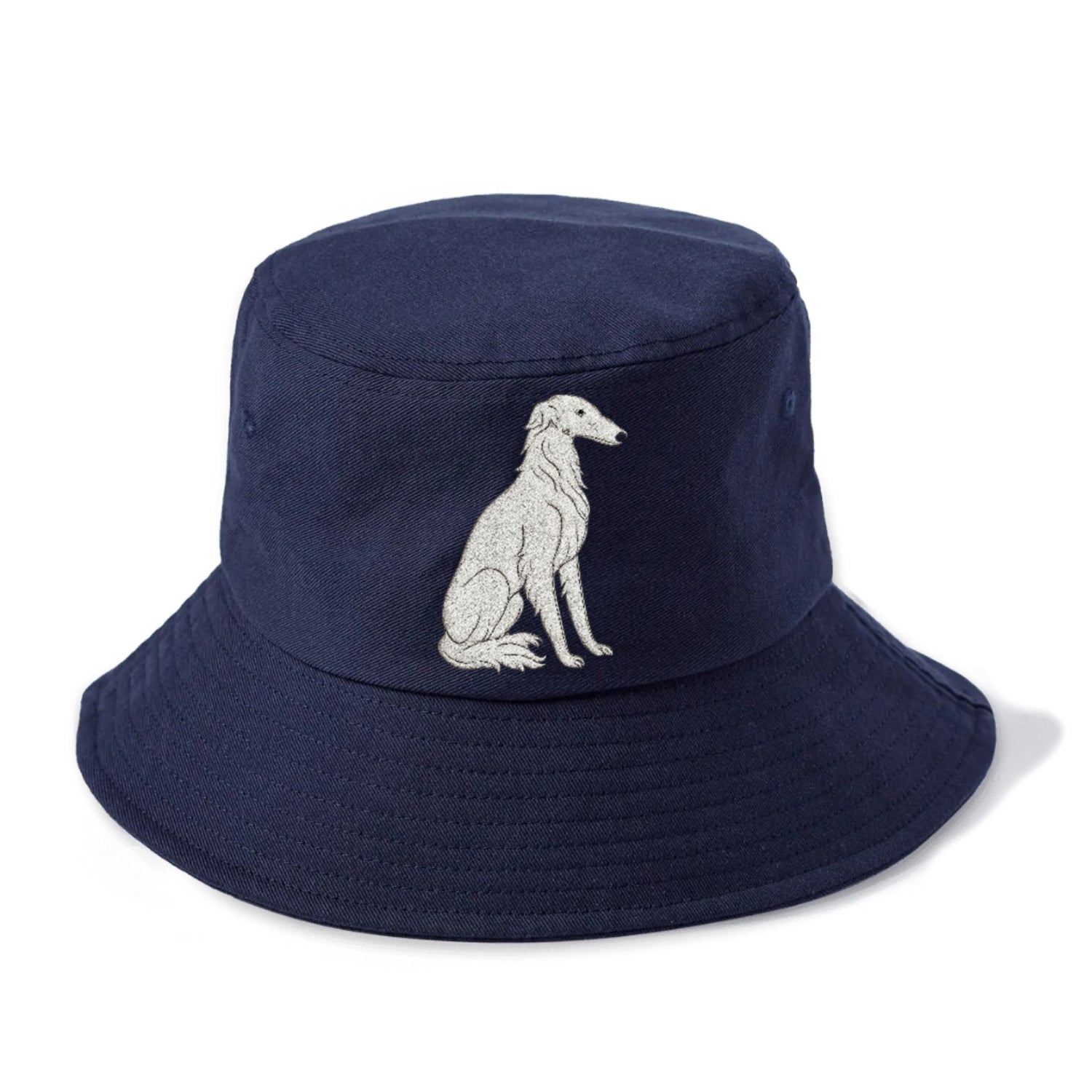 Borzoi White Sitting Pose Hat