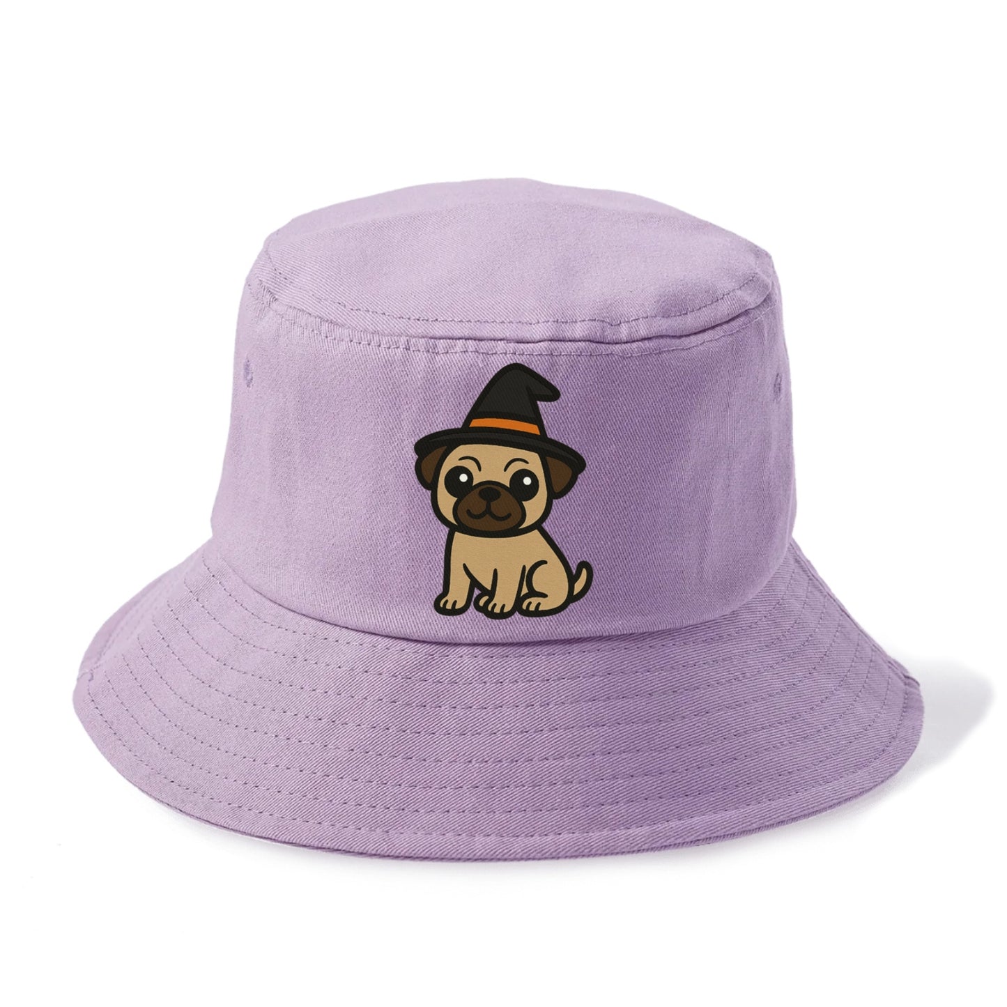 pug wearing witch hat halloween theme portrait design Hat