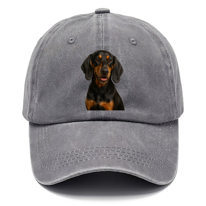 black tan coonhound portrait design Hat