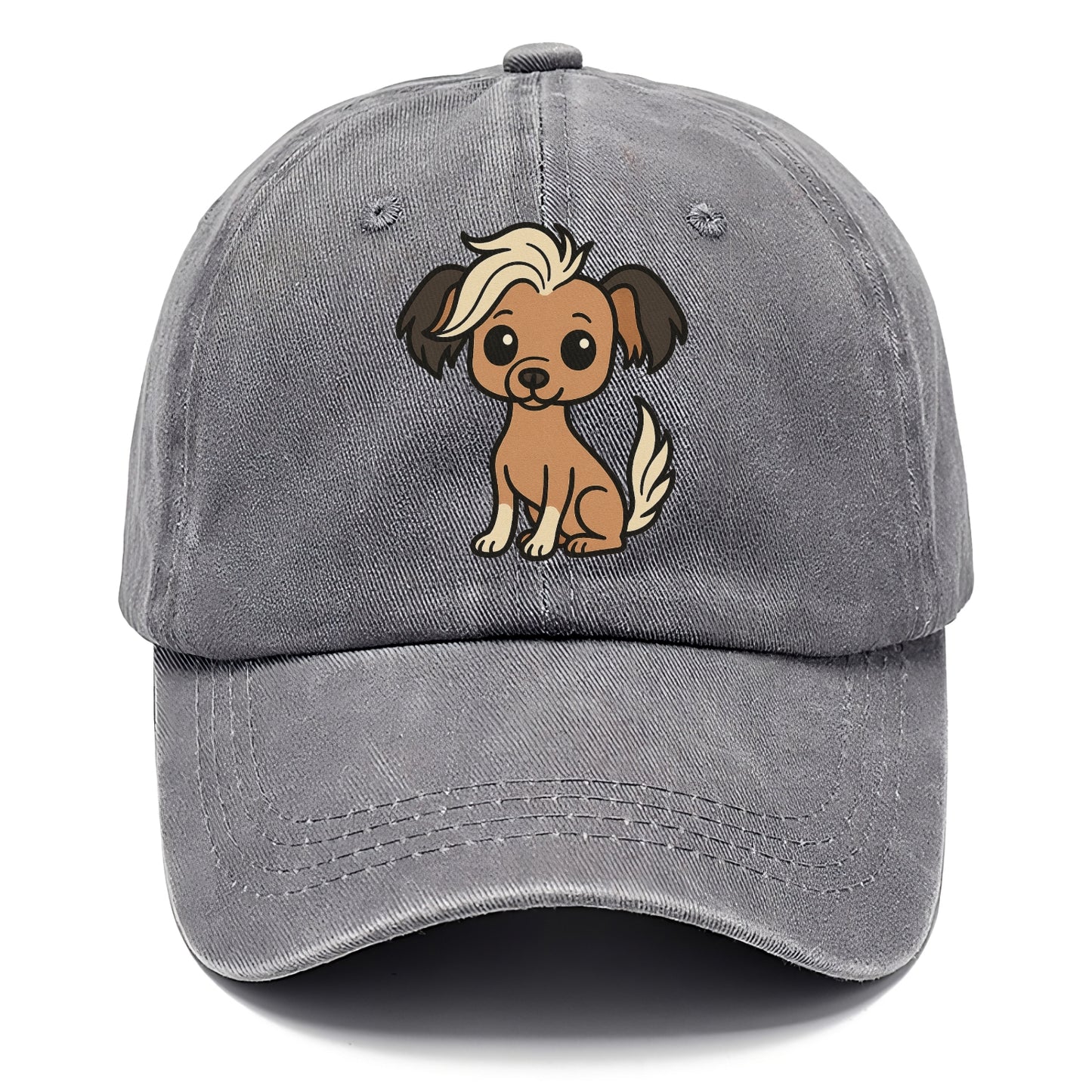 chinese crested hairless with hair tuft sitting pose portrait design Hat