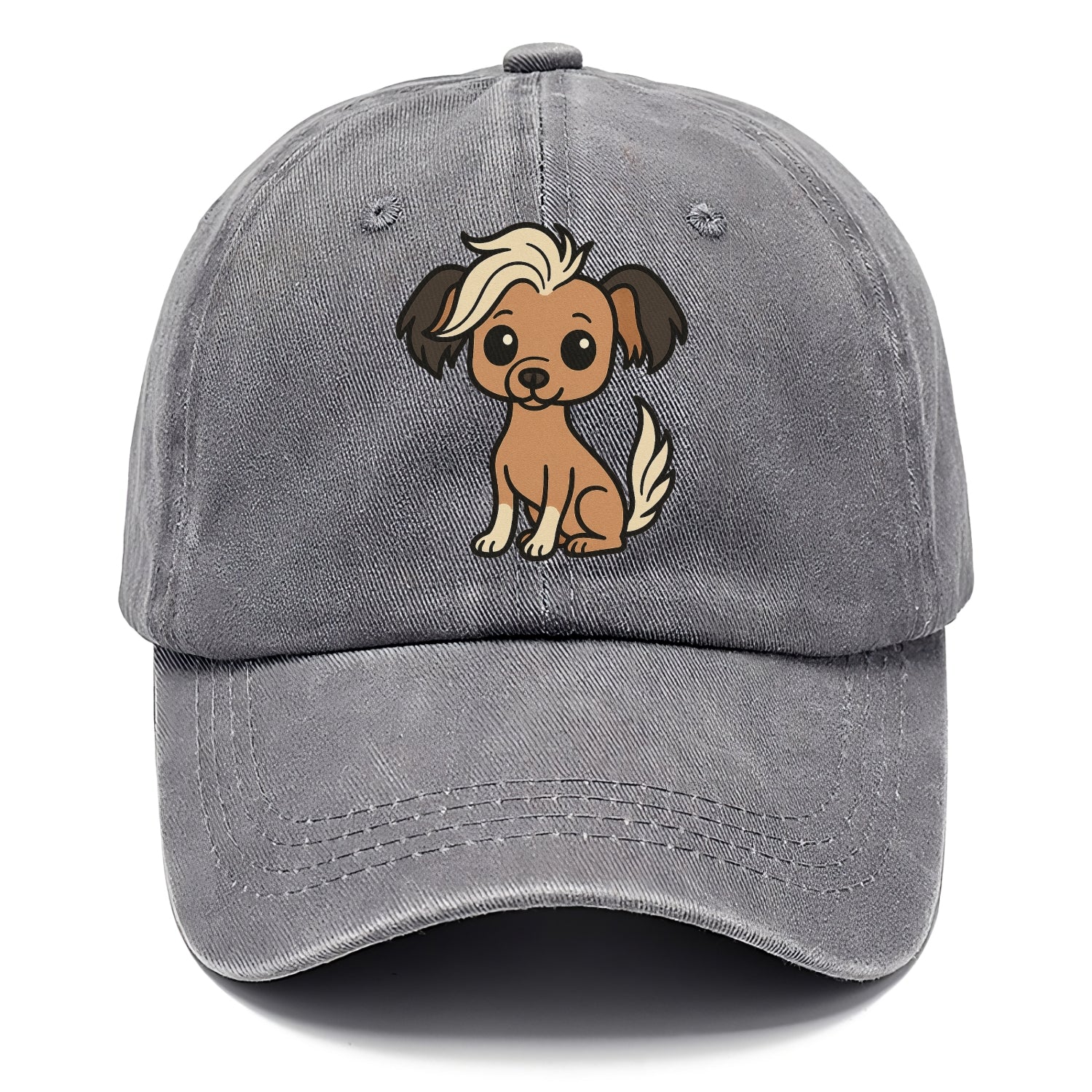 chinese crested hairless with hair tuft sitting pose portrait design Hat