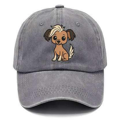 chinese crested hairless with hair tuft sitting pose portrait design Hat