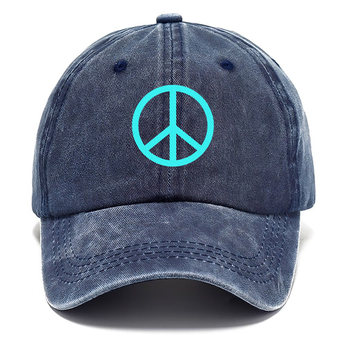 Retro 80s Peace Sign Blue Classic Cap