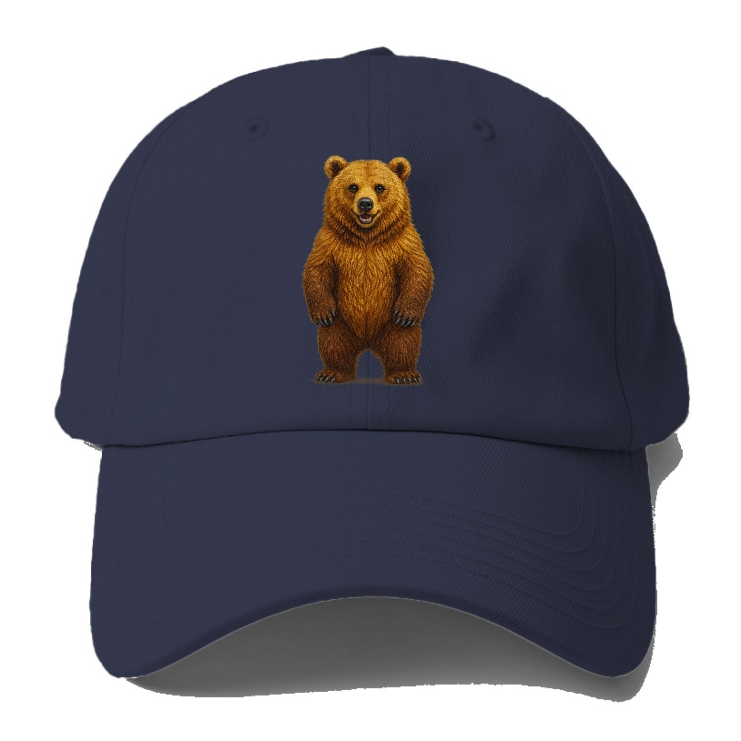 detailed brown bear on yellow background Hat