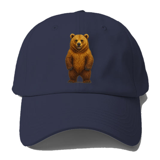 detailed brown bear on yellow background Hat