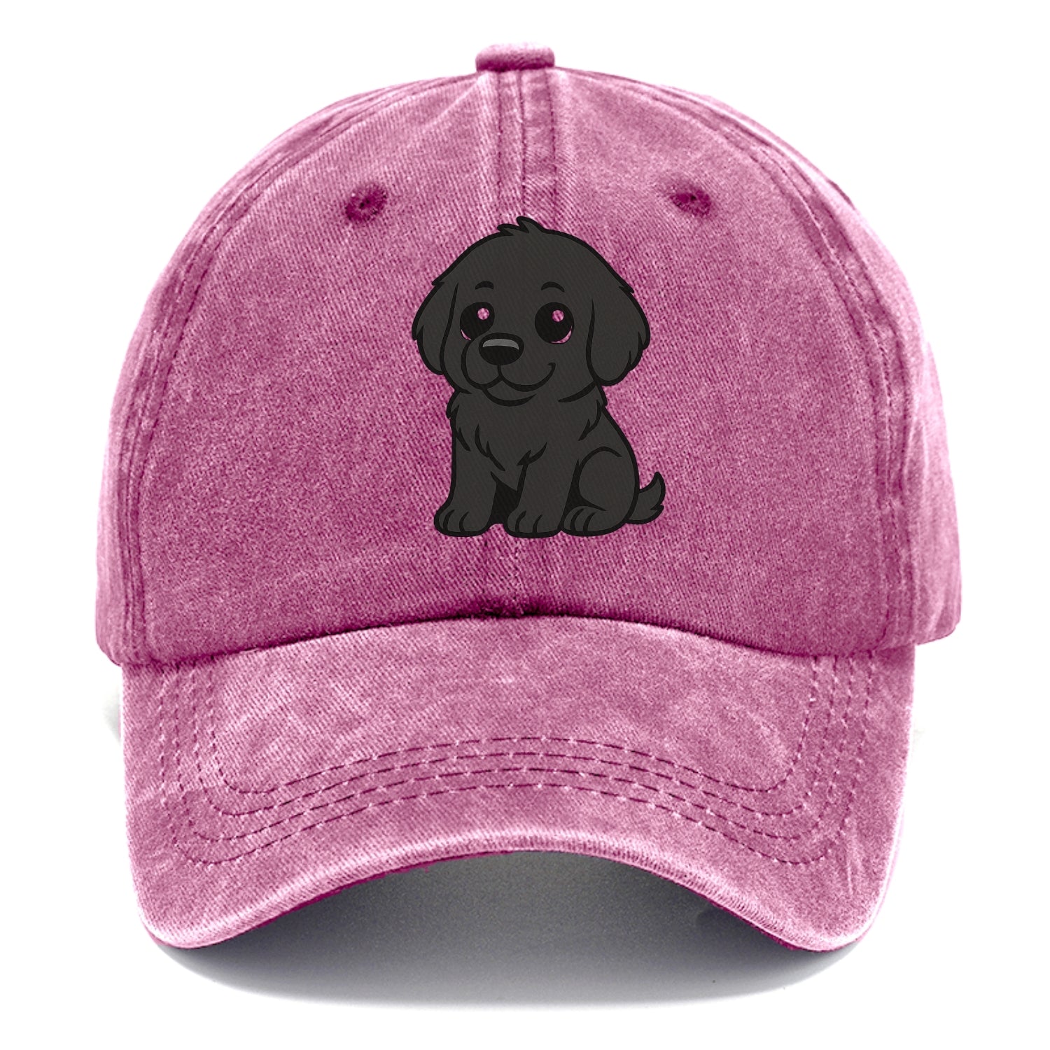 newfoundland black sitting pose with gentle giant expression portrait design Hat