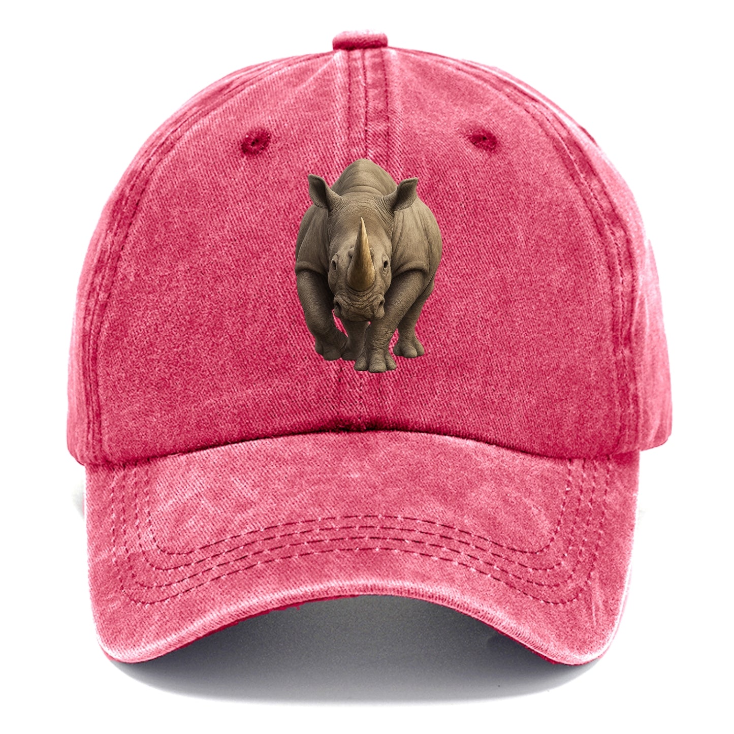 rhino portrait intense gaze illustration Hat
