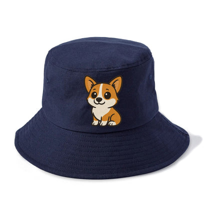 corgi orange and white sitting pose with short legs portrait design Hat
