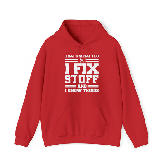 Skillful Sage Vintage 'I FIX STUFF' Hooded Sweatshirt for Handy Doers