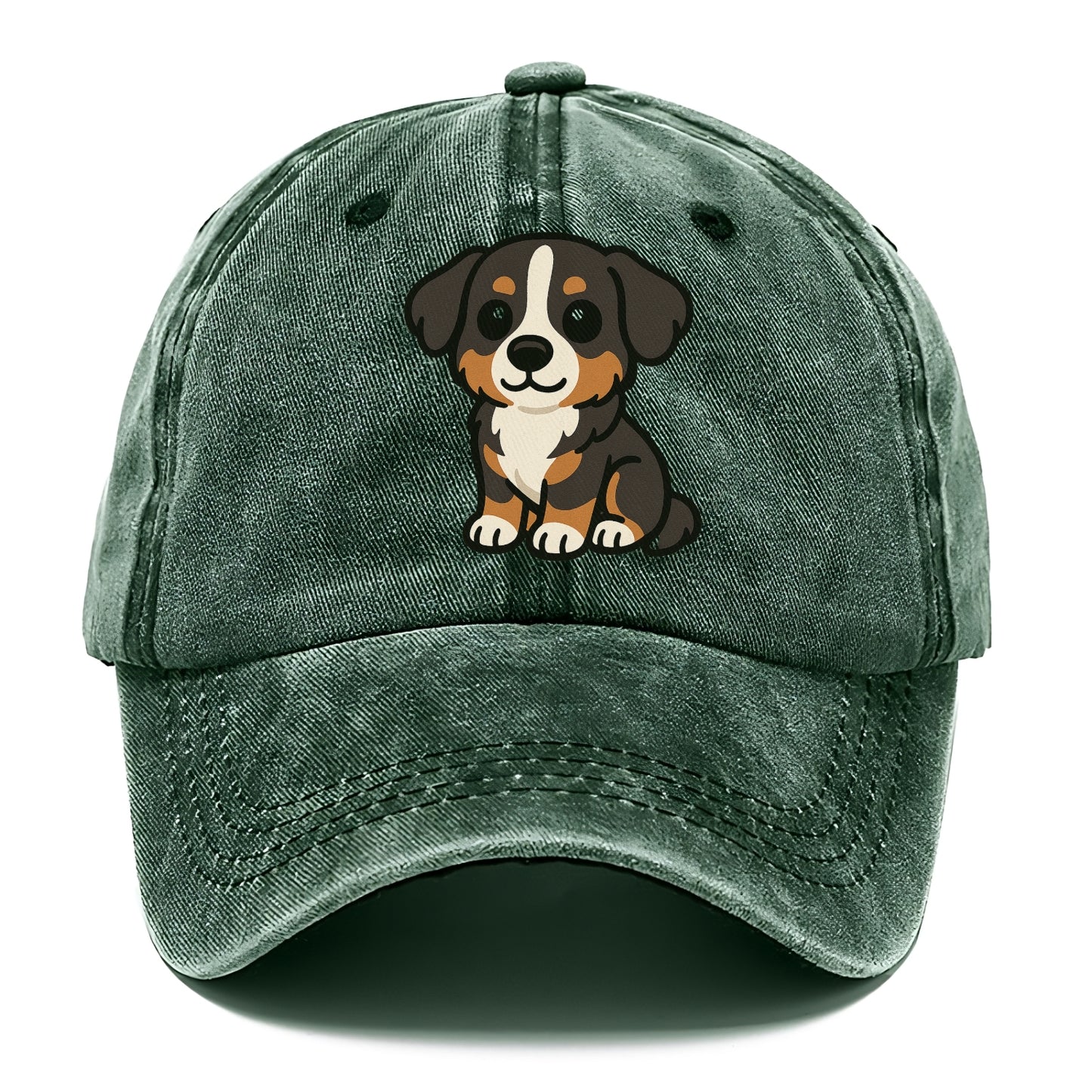 bernese mountain dog tricolor sitting pose portrait design Hat