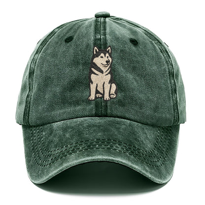 Alaskan Malamute Gray And White Pose Hat
