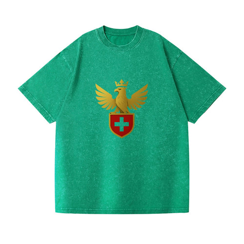 Switzerland Cross Eagle Emblem Vintage T-shirt