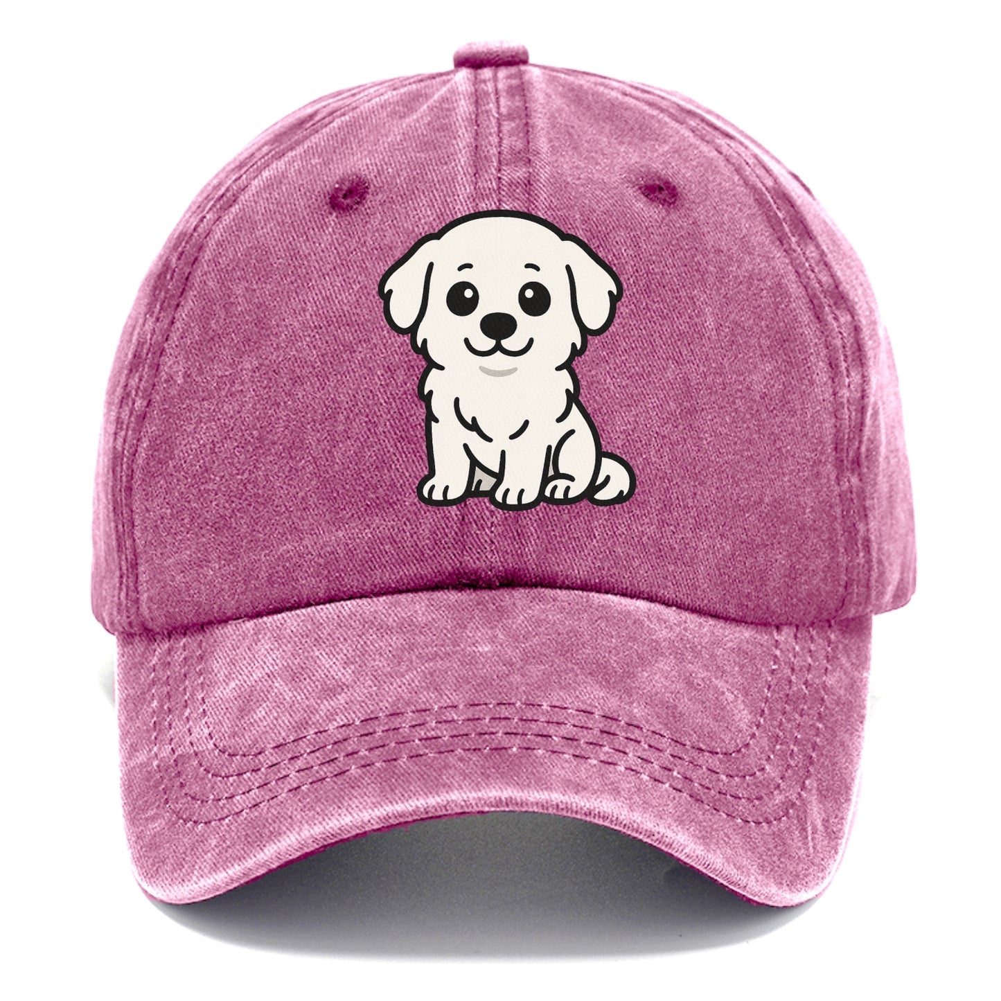 Great Pyrenees White Fluffy Sitting Pose Portrait Design Hat